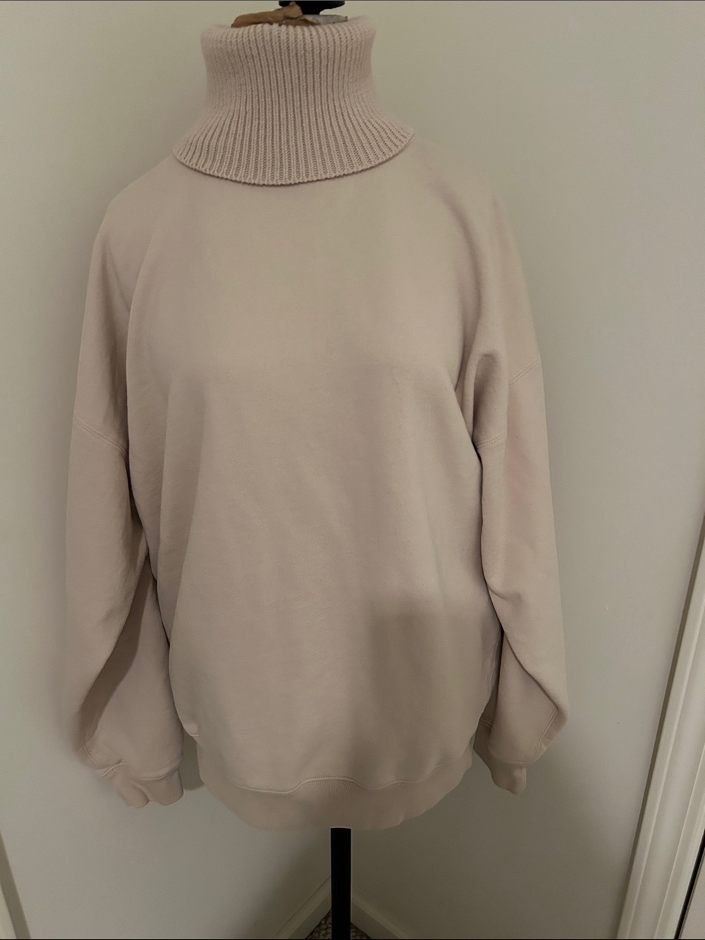 Helmut Lang Light Beige Turtleneck Sweatshirt